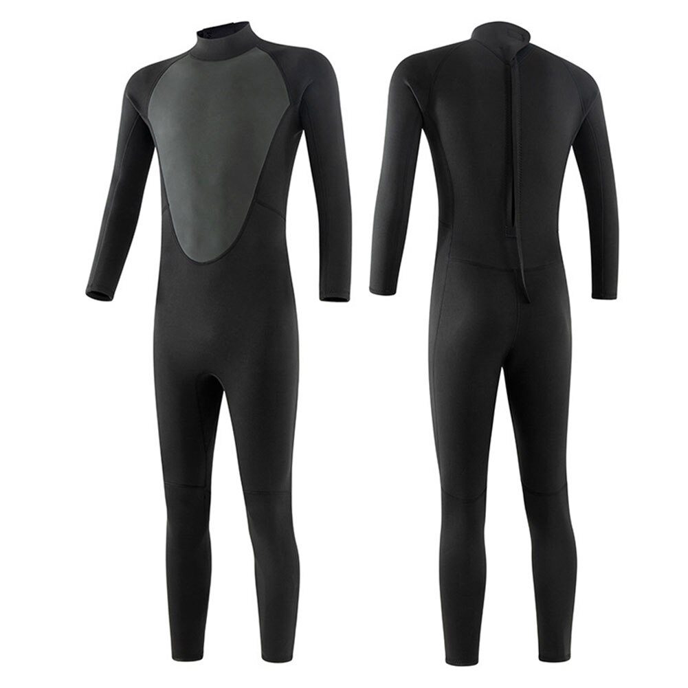 Duiken Wetsuit Mannen 3Mm Ultra Stretch Neopreen Full Body Pak Terug Zip Badpak Voor Spearfishing Snorkelen Kanoën Zwart