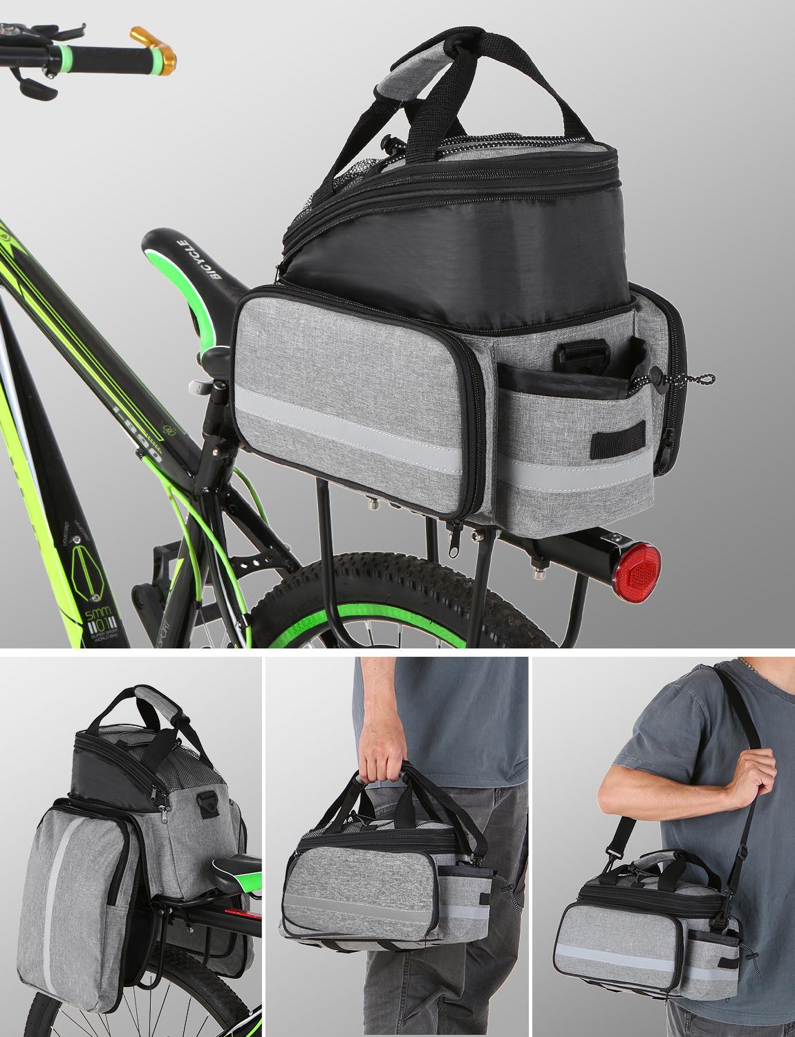 Lixada 13l multifunktionel cykel bagsædetaske udendørs cykelstativ sæde taske bagagerum bagagerygsæk håndtaske skuldertaske
