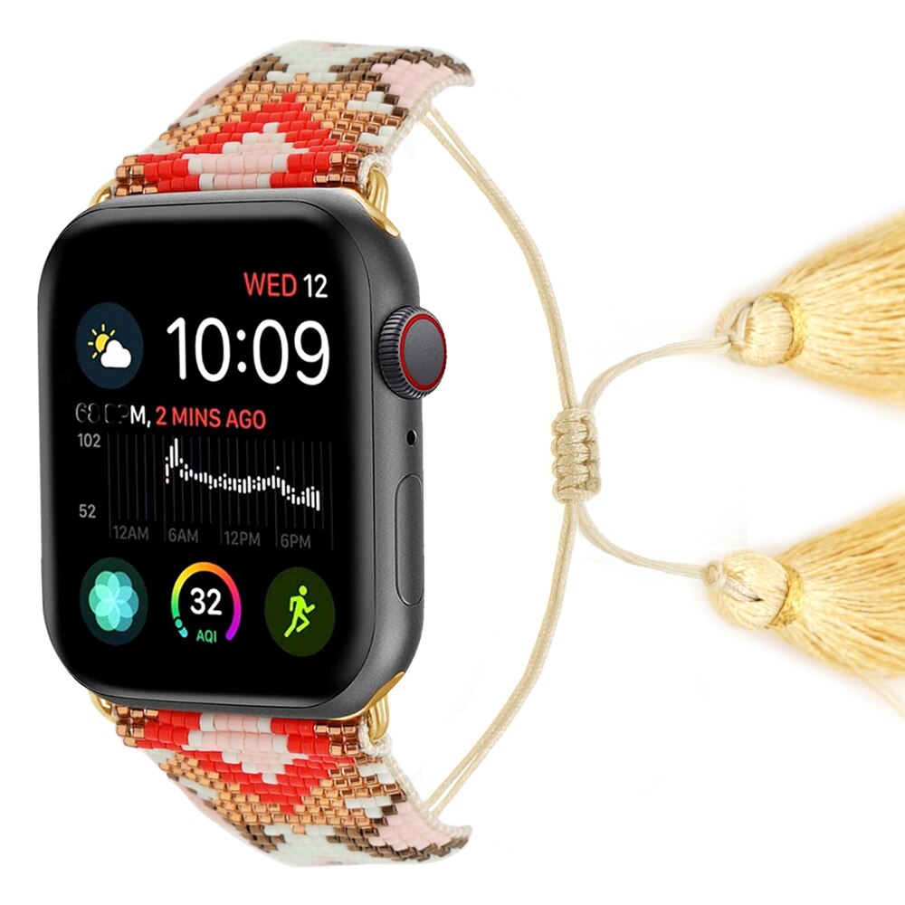 Go2Boho cinturino per orologio da donna Miyuki Seed Bead Jewelry cinturino intrecciato fatto a mano cinturino per Apple Huawei Sumsung Smart Watch