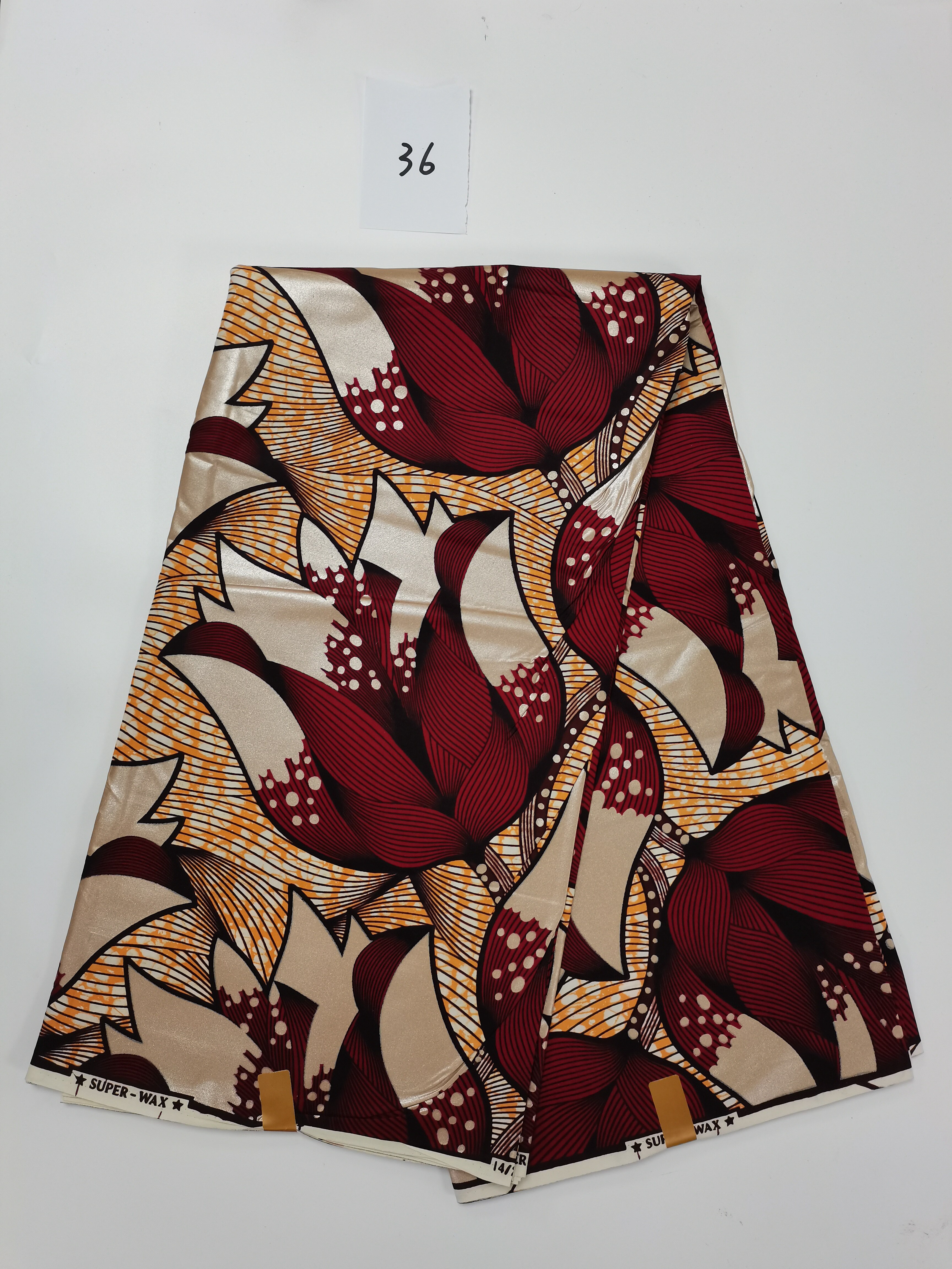 6 Yard African Wax Sewing Fabric Material Ankara Nigerian 100% Cotton Golden Material For Dress Bag