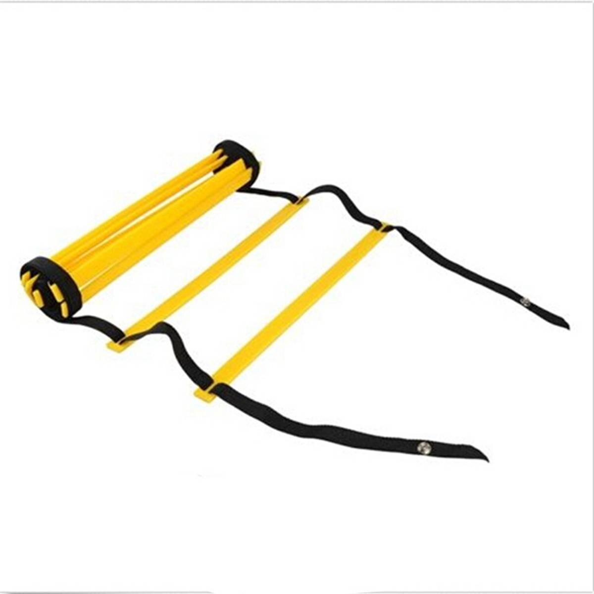 8-Rung 4M Agility Ladder Coördinatie Ladder Voor Snelheid Voetbal Voetbal Fitness Voeten Training, geel + Zwart