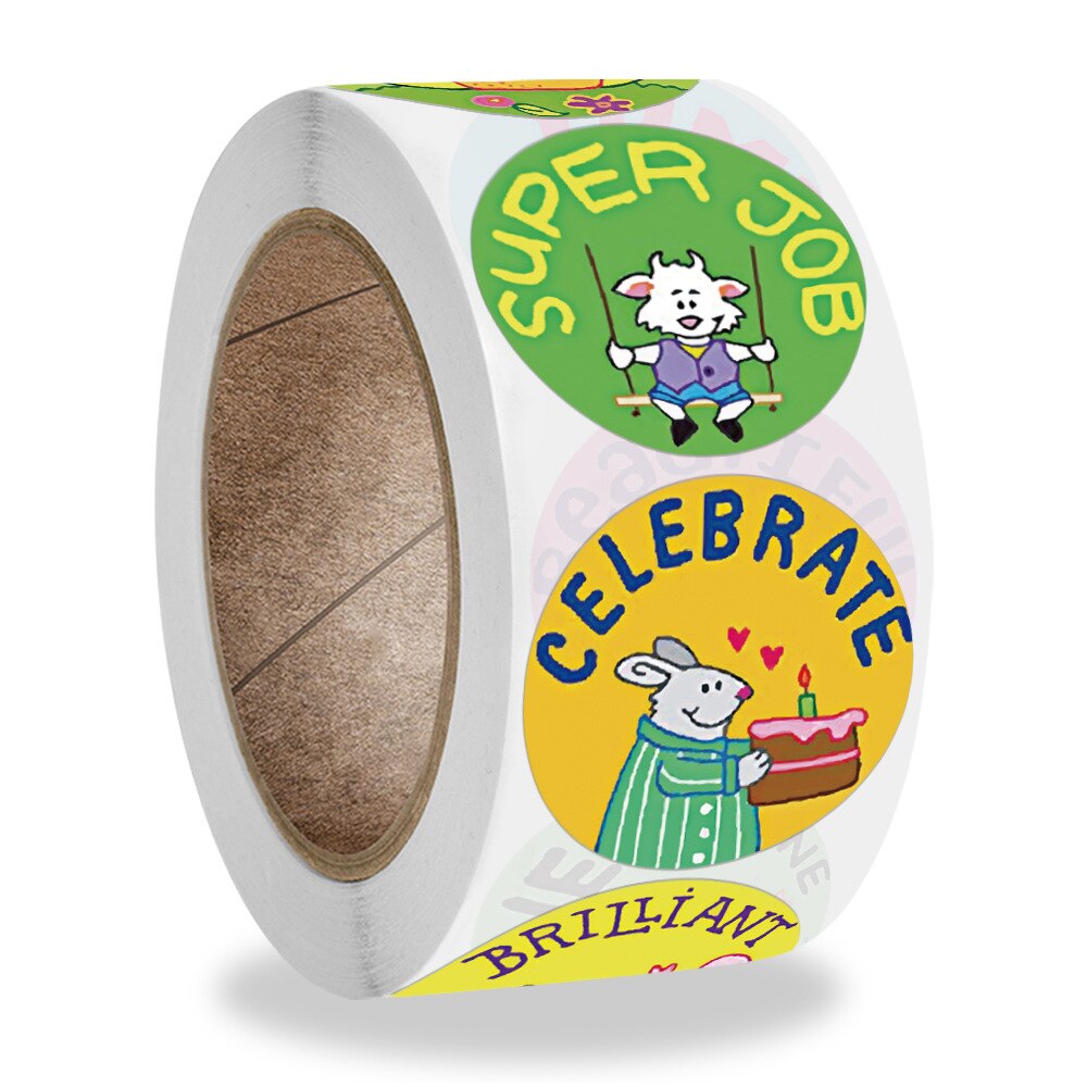 100-500pcs adesivi per bambini insegnante adesivi premio Design animale per gioco scolastico adesivo per allenamento per bambini premio regalo di elogi: QY802-100pcs