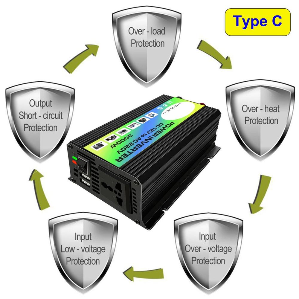 3000W 12V robić 220V/110V samochodowa przetwornica napięcia za pomocą tego narzędzia online bez przejściówka robić ładowarki podwójny USB transformator napięcia zmodyfikowana fala sinusoidalna