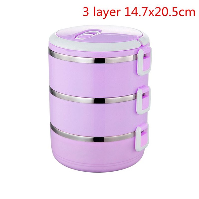 1Pc Stainless Steel Thermal Lunch Box For Office Portable Lunchbox Leakproof Thermos Lunch Box Food Container Supplies Camping