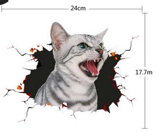 3D Simulatie Leuke Kat Persoonlijkheid Creatieve Auto Auto Sticker Hond Glas Auto Sticker Deur Kras Decoratieve Cover Sticker: Cat 4