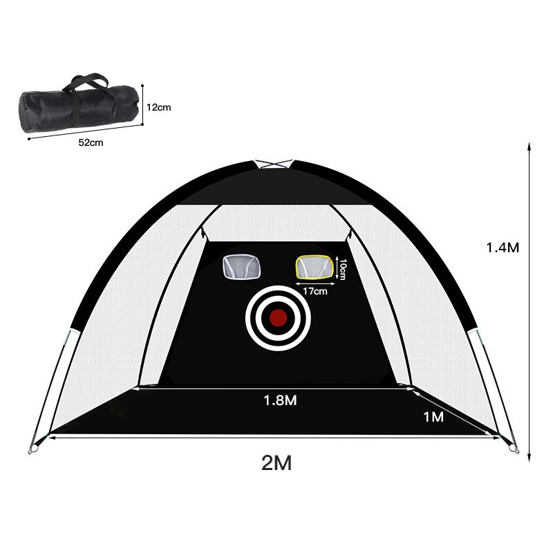 2 x 1.4m golfnetten golf chipping oefennet draagbare golf swing oefenkooi binnen buiten training raken doel