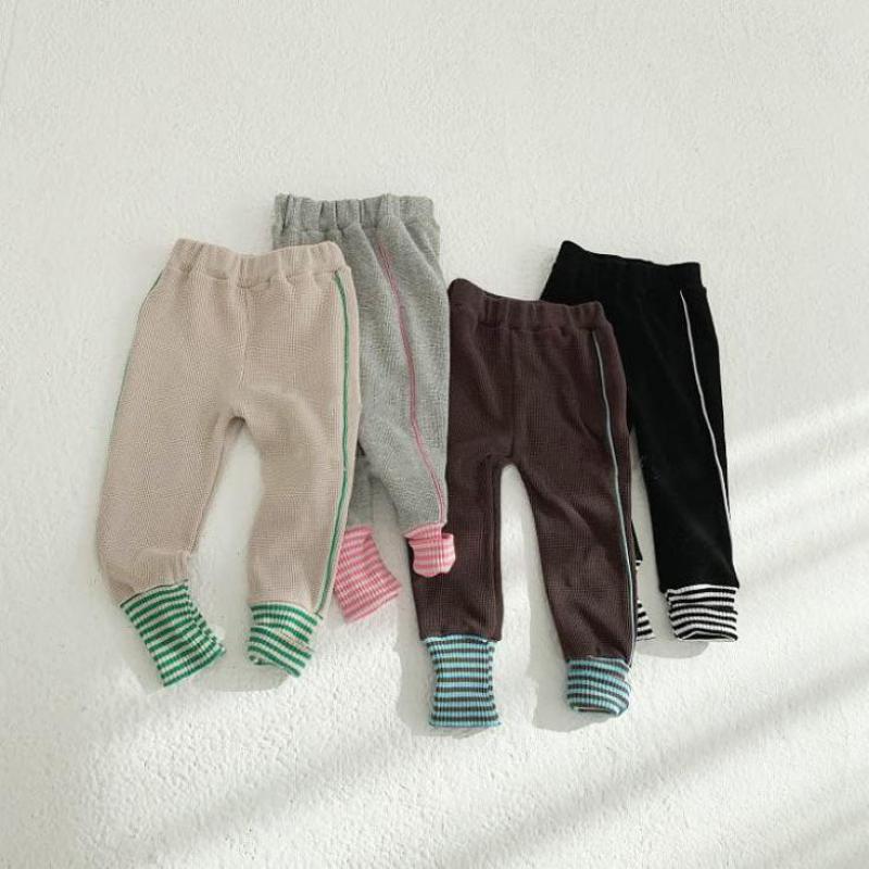 Pasgeboren Leggings Lente Herfst Jongens Casual Broek Meisjes Mid Taille Stiksels Contrast Harembroek Externe Slijtage