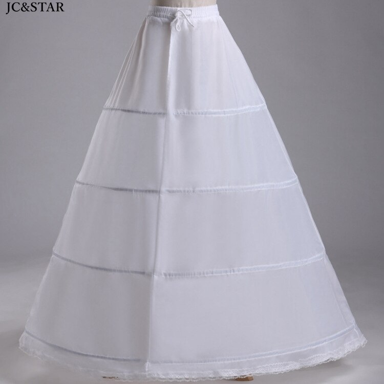 Falda de 4 aros para novia, accesorios de boda de línea A blanca, abrigo, enagua, bajo falda, cancan para vestido barato