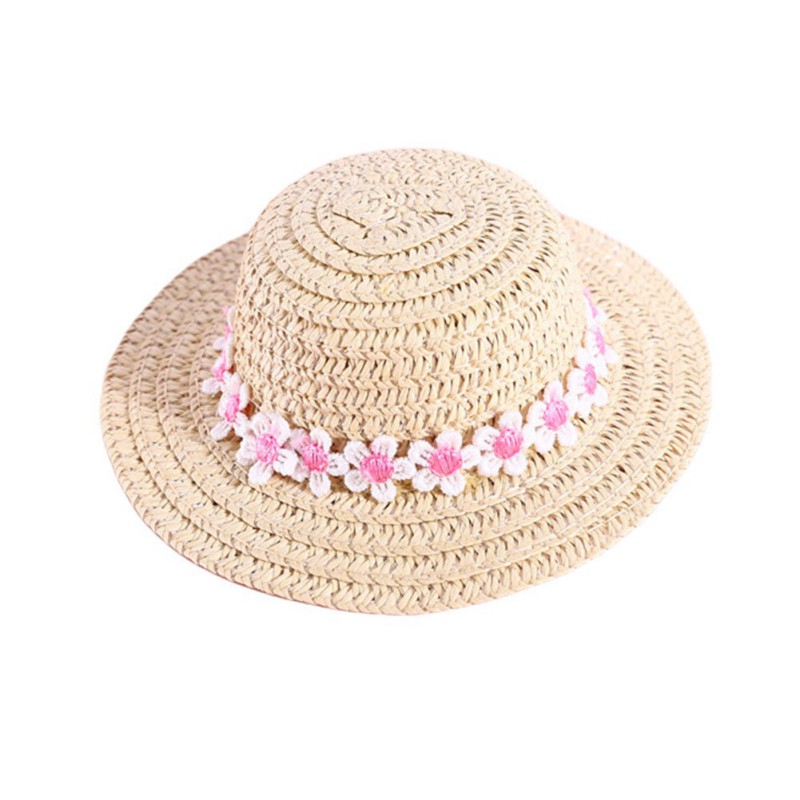 Pets Straw Hat Handcrafted Adjustable Bowknot Summer Spring Cats Dogs Pets Cap Daily Decor Sunhat