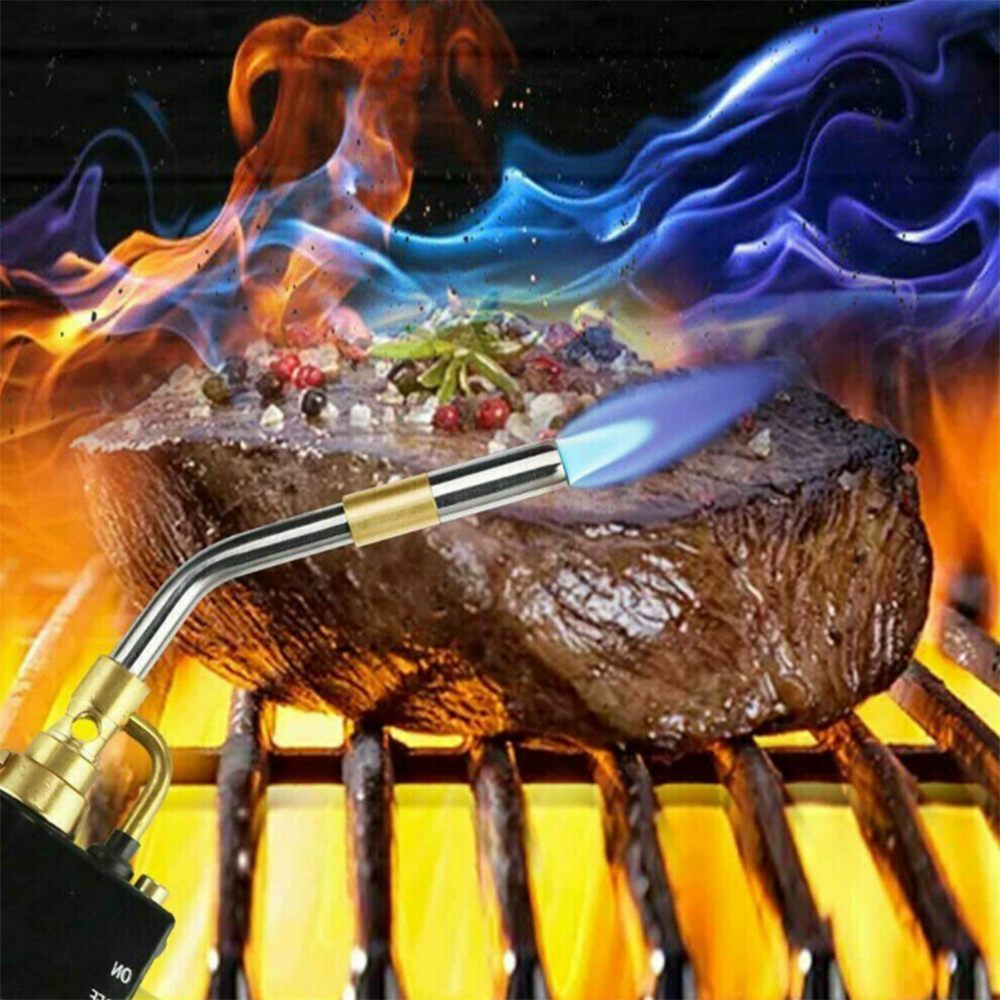 Heat Propane Torch 3 Replaceable Nozzles Multi Purpose High Intensity Trigger Start Torch for Brazing and Barbecue