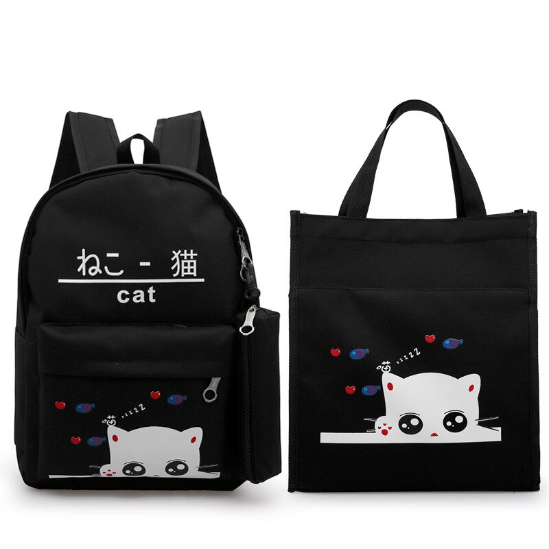 Kinder Taschen Kinder Rucksack Niedlichen Cartoon Frauen Studenten Rucksack Mädchen Schule Taschen für Teenager Rucksack Jungen Schule Taschen: Black