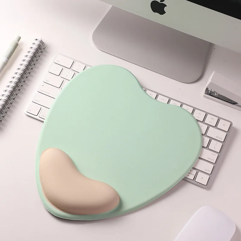 Computer Mouse Pad Ergonomic Cushion Non-slip Rubber Base Memory Foam for Office Home Computer Laptop Desktop Mouse Pads: Khaki