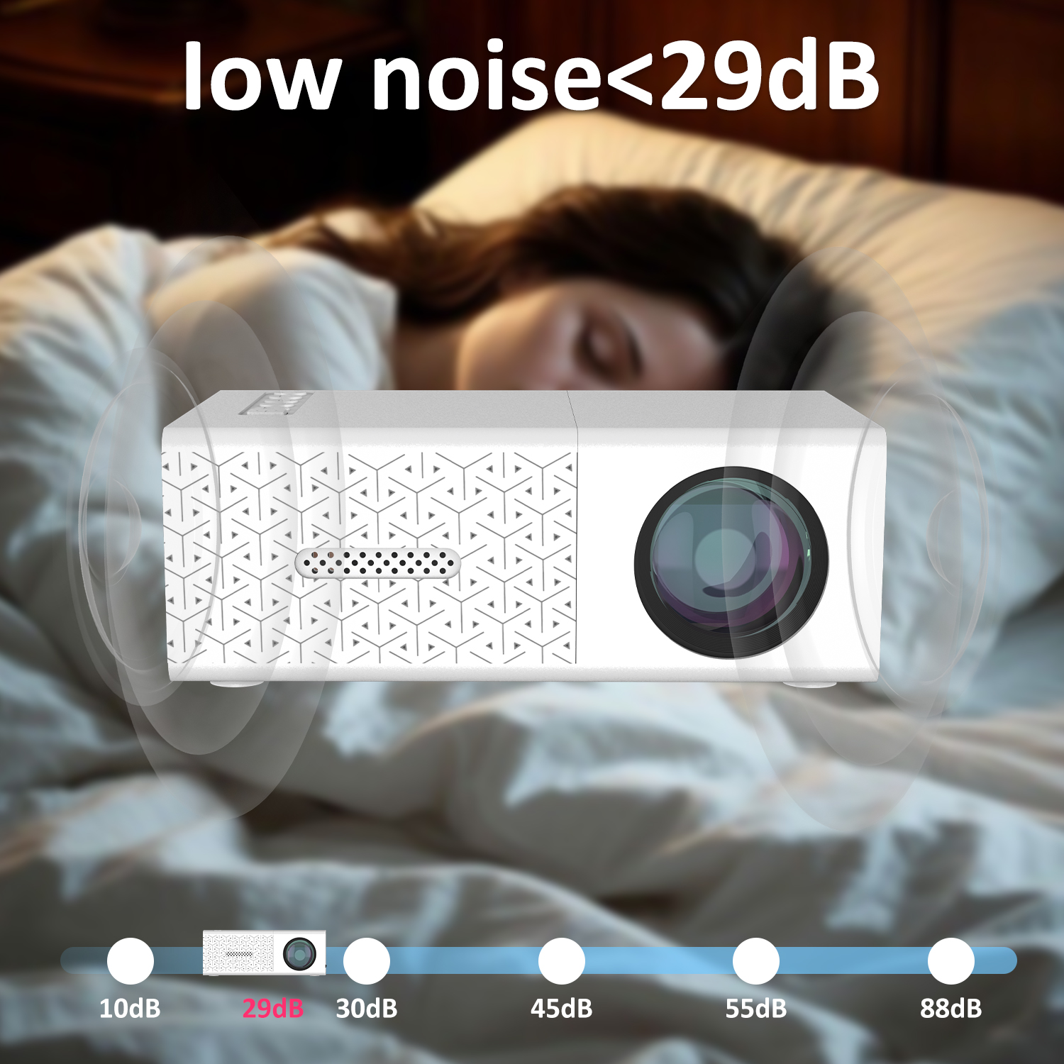 Portable mini projector with usb and hdmi, compact hd home cinema film video dlp led for outdoor use