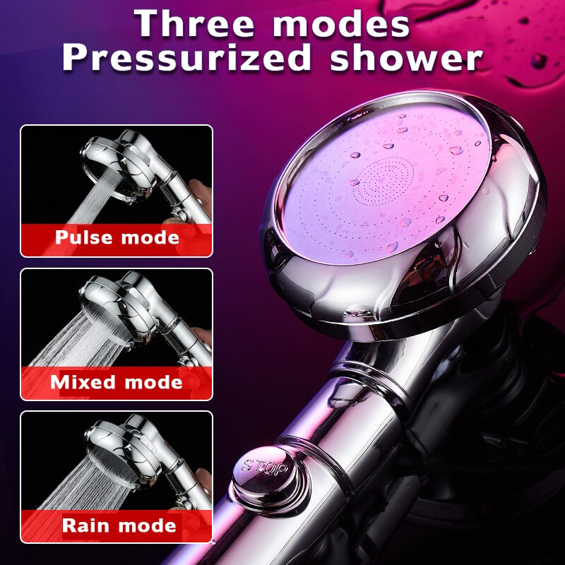 Hand-held Rainfall Shower Head Adjustable High Pressure Bathroom Accessories Portable Removable Bath Water Filtration Showerhead