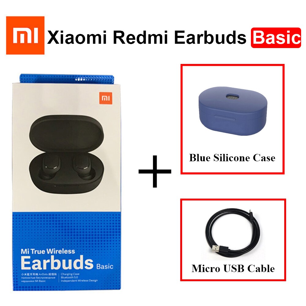 Xiaomi Redmi Airdots-auriculares TWS, originales, versión Global, estéreo básico, Bluetooth, TWSEJ04LS: Add USB Dark Blue