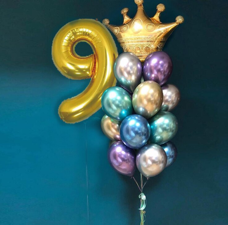 måke krone folie ballonger bursdag dekorasjoner voksen til 1st bursdagsfest ballong prins prinsesse baby tegneserie lue: 9