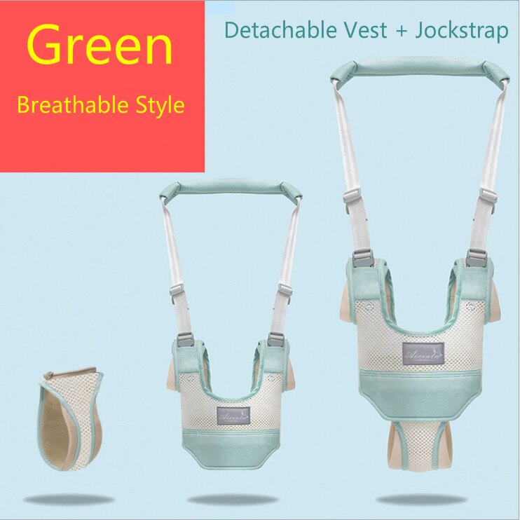 Toddler Baby Walking Harnesses Backpack Leashes For Little Children Kids Assistant Learning Safety Reins Harness Walker: Green(Breathable Set