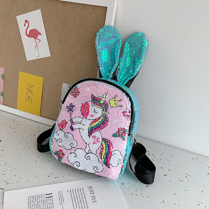 Variable farbe Pailletten Einhorn Rucksack mädchen holographische schule tasche glänzende student kleine rucksack kinder daypack Mochila: 4