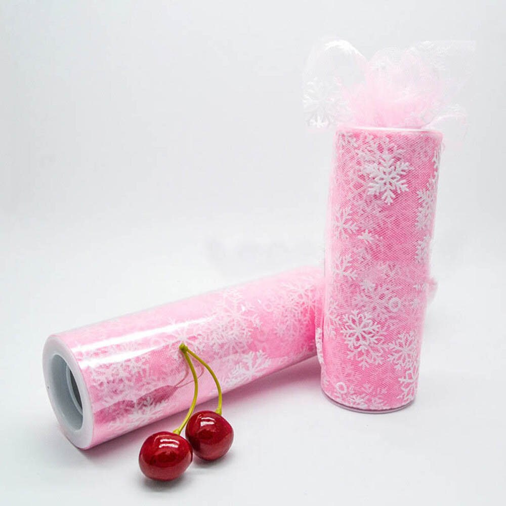 10 yard*6 inch Snowflake Tulle Roll Wedding Background Decor Girls Tutu Skirt Baby Shower Birthday Supply One Spool Roll