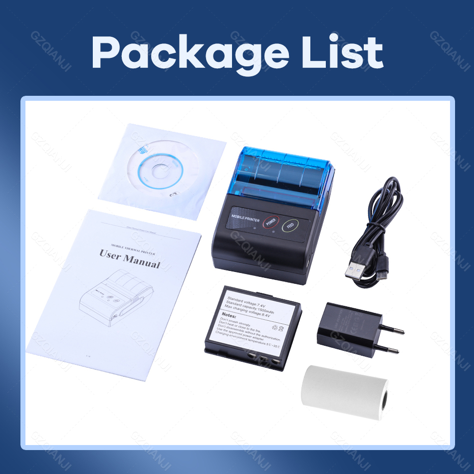 Mini Blau Bluetooth Thermische Rechnung Drahtlose Drucker USB POS Rechnung Drucker Tintenlosen Android iOS Handy, Mobiltelefon Drucker Impresoras Für SII