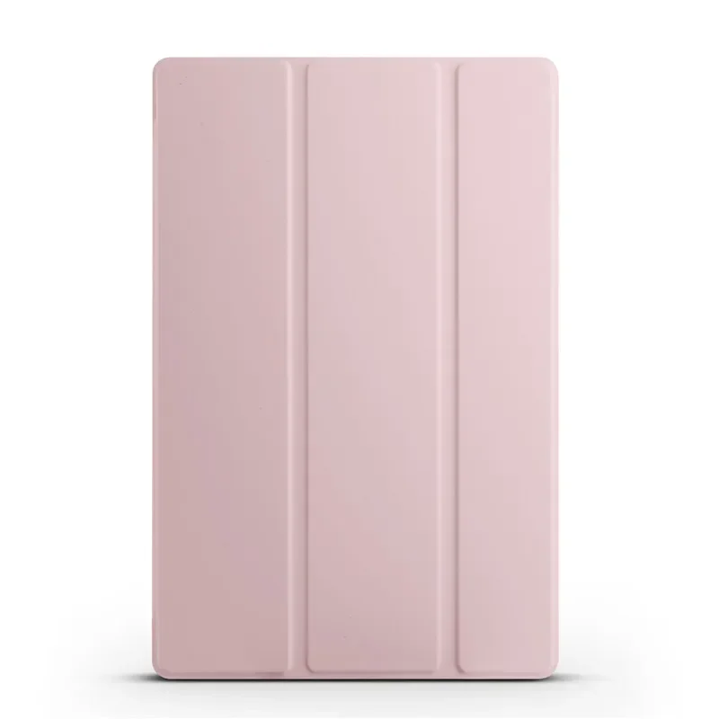 Custodia per tablet in pelle con vibrazione a tre ante alla moda per Xiaomi Redmi Pad 8.7 Custodia protettiva antiurto in silicone morbido con sensazione di pelle PU: Colore rosa