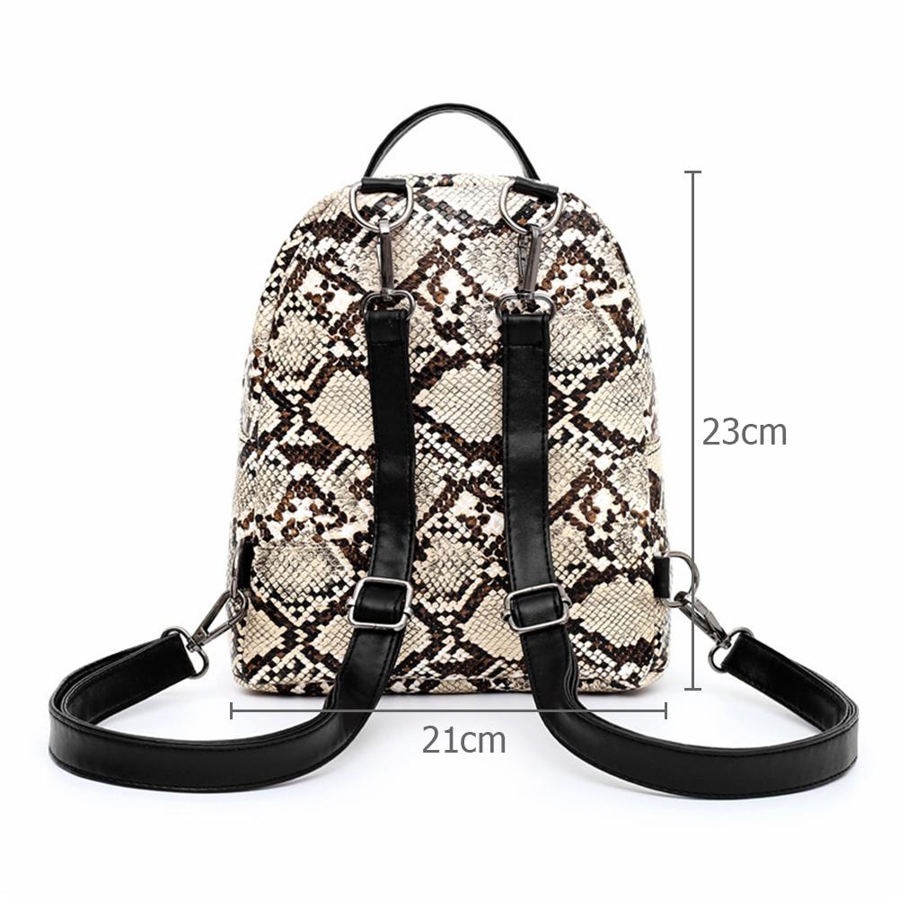 Sac à dos Vintage imprimé serpent pour femmes, sac à bandoulière en cuir PU Serpentine, grande capacité de voyage en plein air, sac à dos quotidien