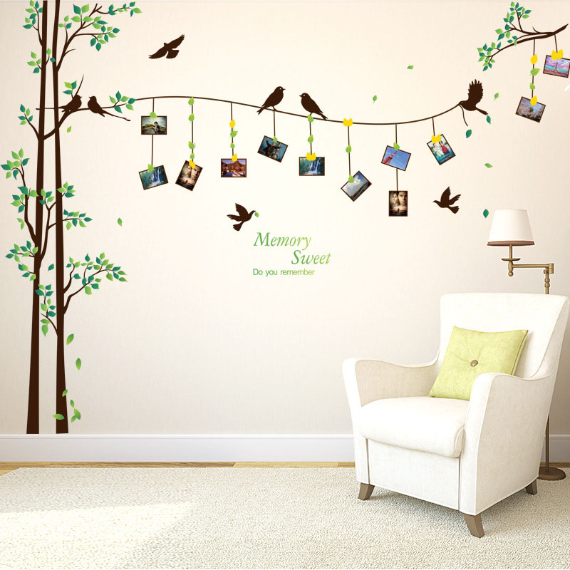 [ZOOYOO] 205*290cm/81*114in large photo tree Wall Stickers home decor living room bedroom 3d wall art decals diy family murals