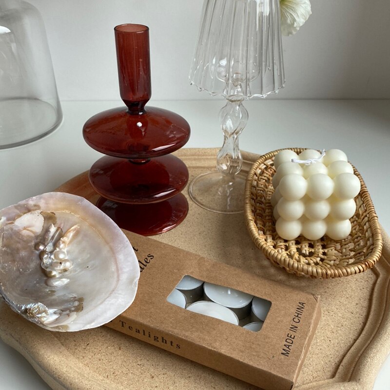 Scandinavische huisdecoratie kaarsdecoratie 3d melkkaarsen lay-out bruiloft scène geometrisch rond klein kaars romantisch