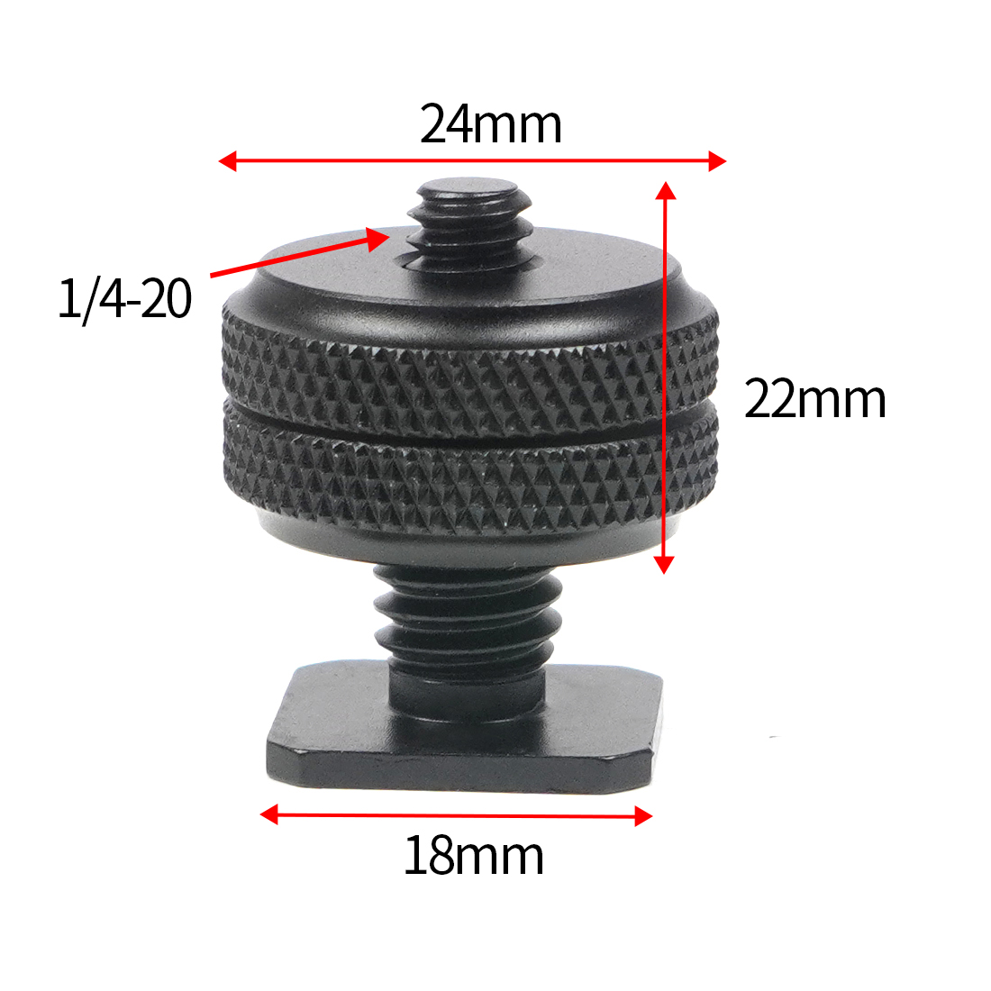 Stativhalterung Blitzschuh-Adapter 1/4 3/8 Zoll Schraube Einzelmutter Doppelschicht auf Blitzadapter Halfter Halterung Fotostudio-Zubehör: Orange