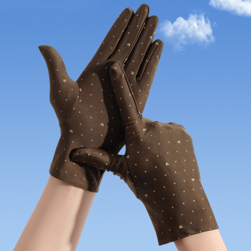 1 Pair Sunscreen Gloves Female Women's Short Spring Summer Cyclist Mittens Breathable Elastic Sun Protection Gloves