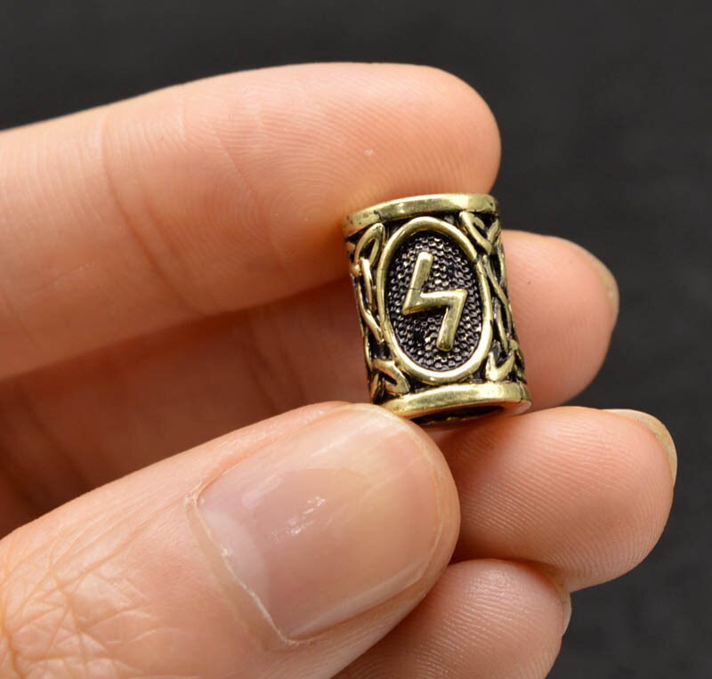 24 stk/pose runer skæg ring hår perler rune perler og træk hårnål med fløjl pung til hår fletning armbånd halskæde gør det selv