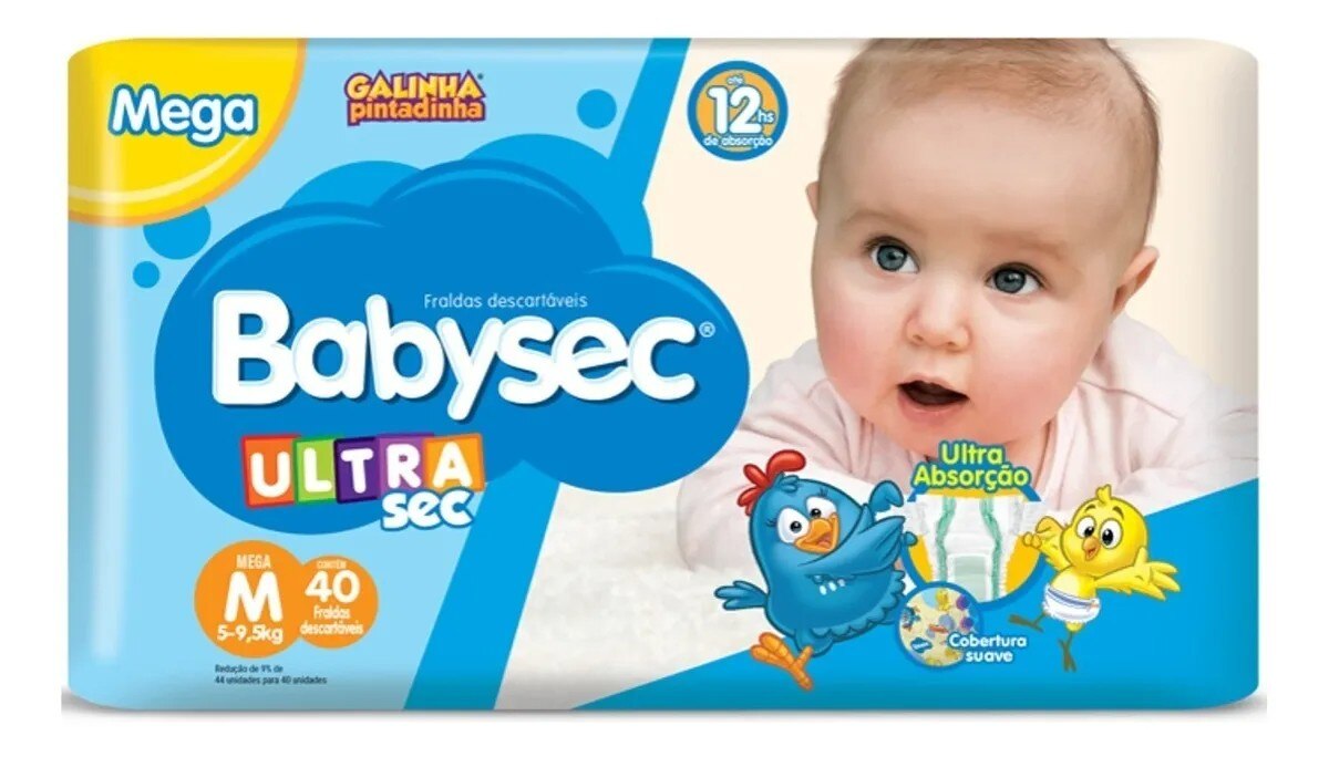 Fralda Descartável Ultra Sec Tam M/40 Un - Babysec