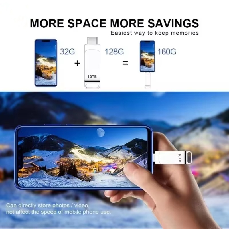 XIAOMI 16 TB 3,2 Flash-Laufwerke, Hochgeschwindigkeits-USB-Übertragung, Metall-Stick, Speicherkarte, Pendrive, Flash-Disk, Memoria, wasserdichter Stick