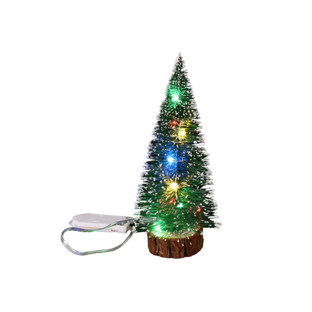 Mini Weihnachten Baum LED-leuchten Kiefer Nadel Beflockung Gebeizt Zeder Schreibtisch Weihnachten Ornamente Neue Jahr Dekor Bkdj31: bunt / 30cm