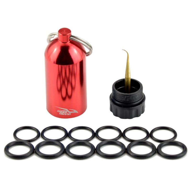 LLavero de aluminio Buceo para tanque de buceo con 12 anillos O y púa de latón para natación, deportes acuáticos, herramientas de buceo: R