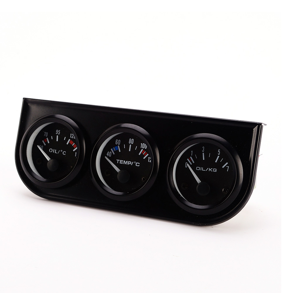 Capteur de pression huile | Kit universel Triple, 52mm 12V température de l'eau, capteur de pression d'huile, mètre de voiture