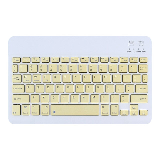 10 Inch Bluetooth Keyboard Dual Mode Mouse Mobile Phone Tablet Wireless Bluetooth Keyboard Mouse Set Ios Android Windows: Yellow