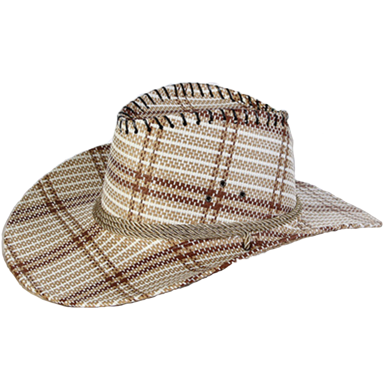 Unisex Summer Straw Camouflage Western Cowboy Hat Leisure Straw Hat UV Protection Outdoor Jazz Brimmed Hiking Sport: 5