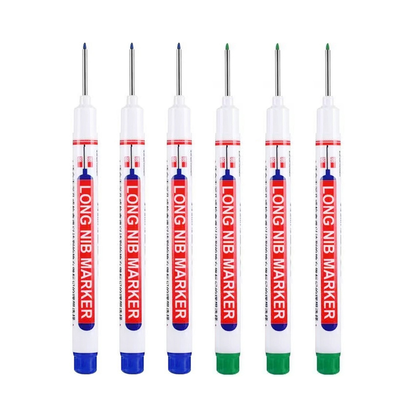 6pcs 20MM Red/Black/Blue/White/Green Ink Long Head Markers Bathroom Woodworking Decoration Multi-purpose Deep Hole Marker Pens: Pink