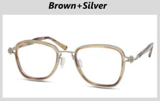 Titanium retro myopisk ramme mænd og kvinder ultralette optiske brilleramme: Brunt sølv