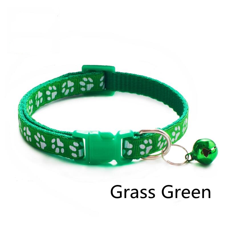 Collier avec clochette pour animal de compagnie,accessoire coloré pour chat, avec boucle réglable, sangle pour chats et petits chiens, Chihuahua: Grass Green