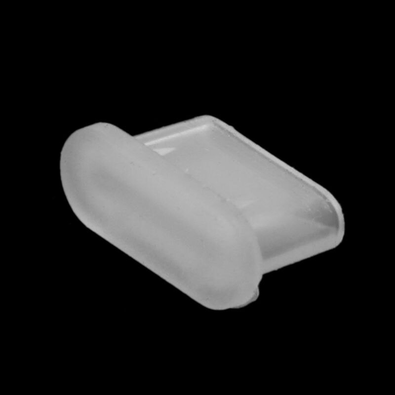 5PCS Typ-C Staub Stecker USB Lade Port Beschützer Silikon Abdeckung für Samsung Huawei Smart Telefon Zubehör: Clear