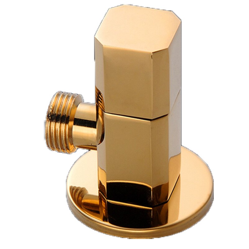 LASO 1/2" gold angle valve copper Toilet triangle valve general bathroom valve water stop valve Toilet angle valve: 1 set valve gold B