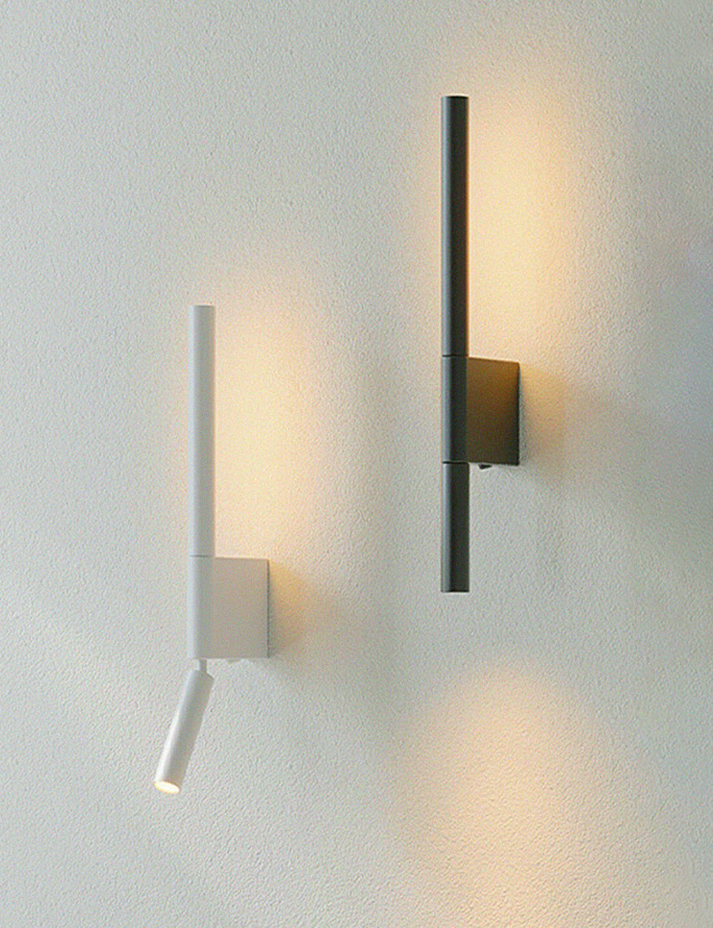 Lámpara Led nórdica para mesita de noche, candelabro de pared minimalista escandinavo para Hotel, sala de estudio, lámpara de lectura, luces giratorias montadas en la pared, blanco