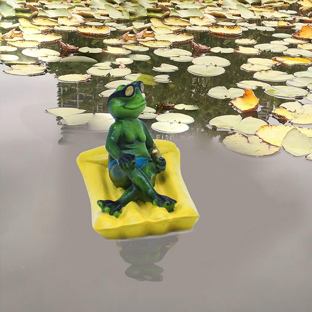 Statue de grenouilles flottantes en résine, Sculpture de grenouille mignonne créative pour étang de jardin en plein air décoratif pour décoration de jardin de bureau à domicile 2022