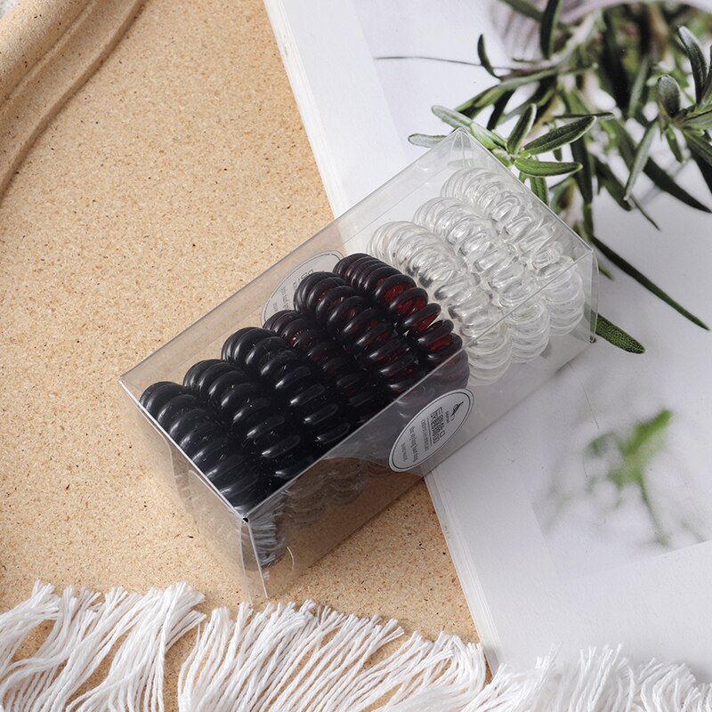 9pcs Elastic Hair Bands Colorful Spiral Hair Ties Telephone Wire Hair Accessories Girls Elastic Hair Bands Headband: style-9