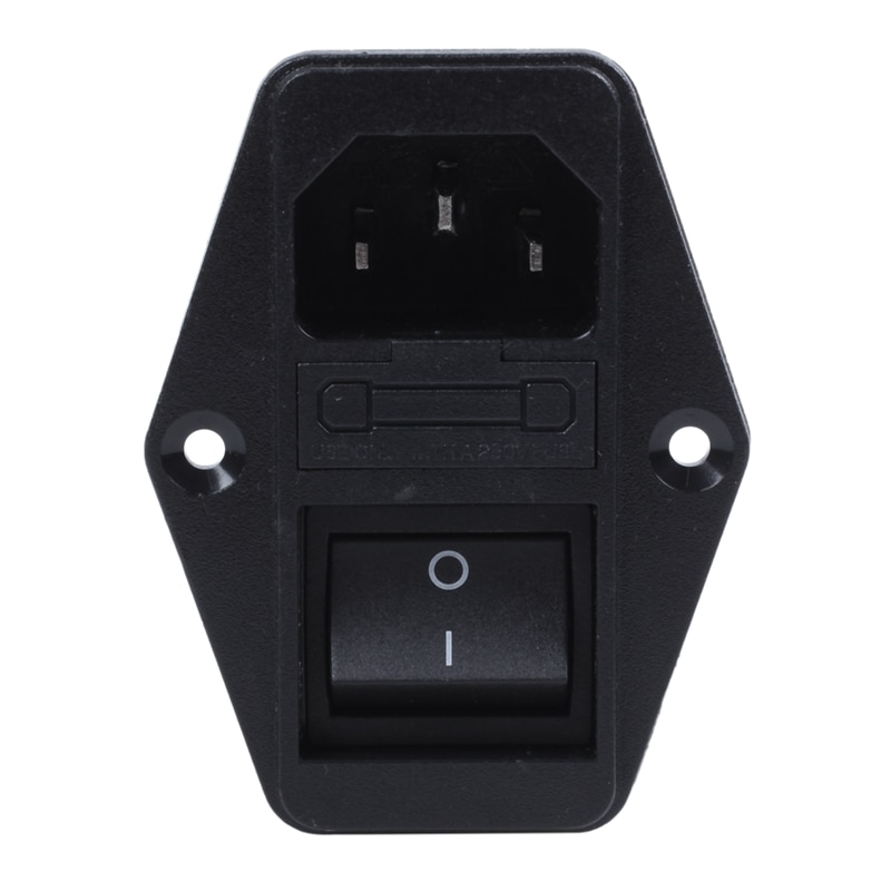 Loddesko terminaler iec 320 c14 emi filter + bådkontakt + sikringsholder