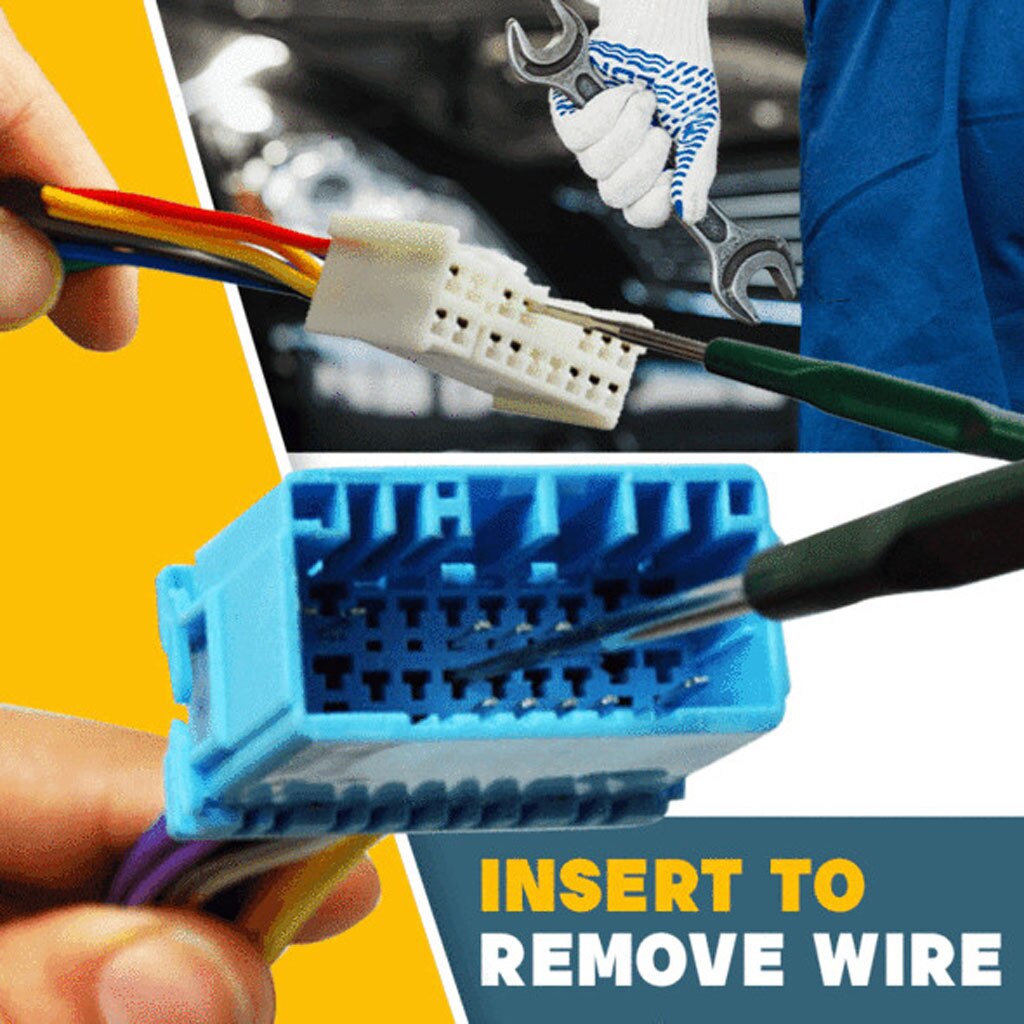 Terminal Auswerfer Bausatz Auto stecker Terminal entfernung werkzeug Nadel auswerfer drücken-Stift werkzeug kabelbaum Nadel Pflücker Auto Reparatur Werkzeug #93