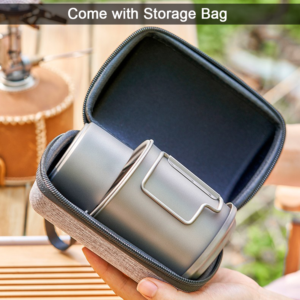 420ml Detachable Titanium Pour Over Kettle Coffee Tea Pot Cup with Folding Detachable Long Narrow Spout Filter Foldable Handle