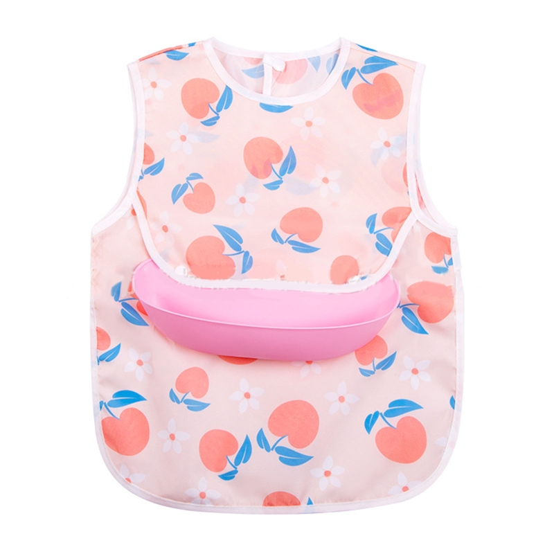 Waterdichte Baby Cartoon Gedrukt Bib Kinderen Mouwloze Schilderen Schort Zuigelingenvoeding Kiel Burp Doek Speeksel Handdoek: B